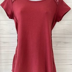 Maurice’s Maroon top with lace back.